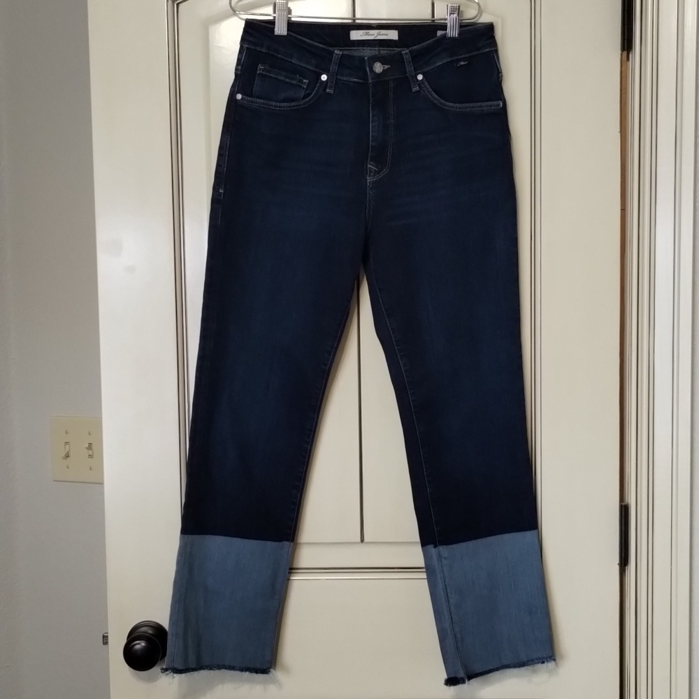 Mavi Denim Jeans Niki High Rise Straight Crop Size 27 Large Cuff